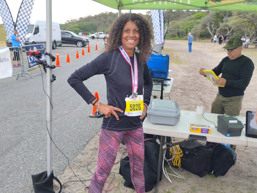 Courtney wins her age division in the Senior Games Flying Pirate 5K at  the Wright Brothers Memorial