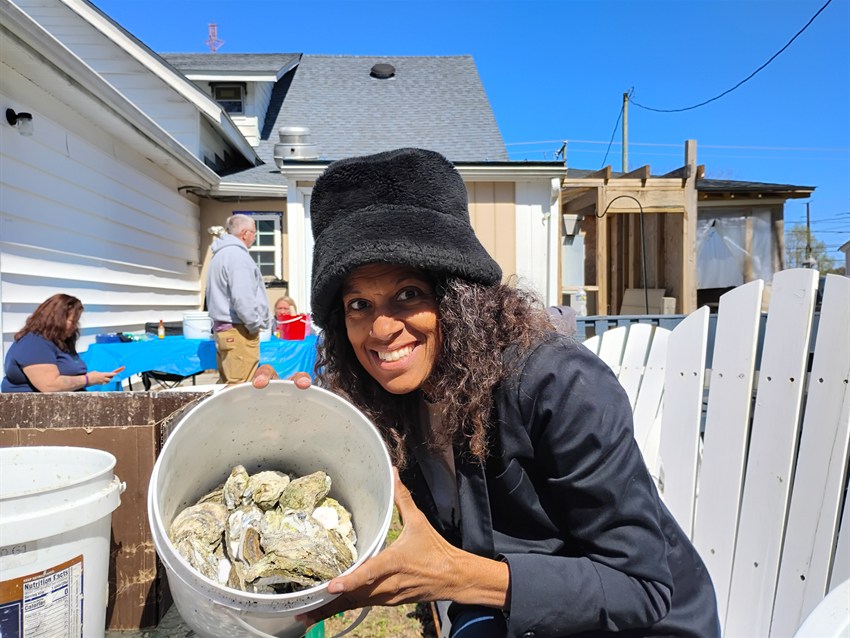Courtney supporting the Coinjock VFW benefit Oyster Roast