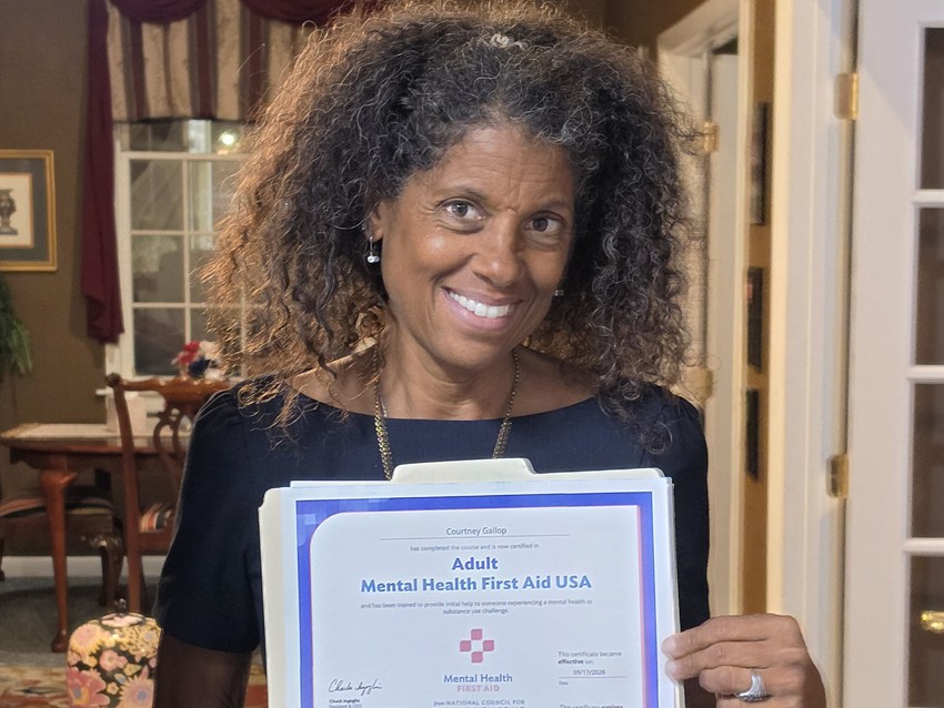 Courtney earns national mental health first aid  certification